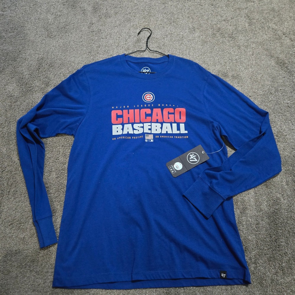 Chicago Cubs Baseball Long Sleeve T-Shirt Mens‎ 47 Brand MLB